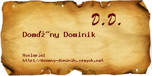 Domány Dominik névjegykártya